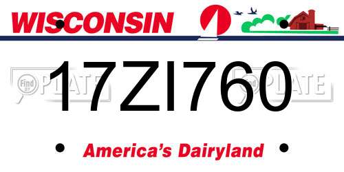 17ZI760 Wisconsin License Plate