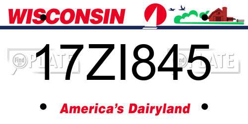 17ZI845 Wisconsin License Plate