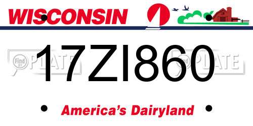 17ZI860 Wisconsin License Plate