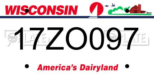 17ZO097 Wisconsin License Plate
