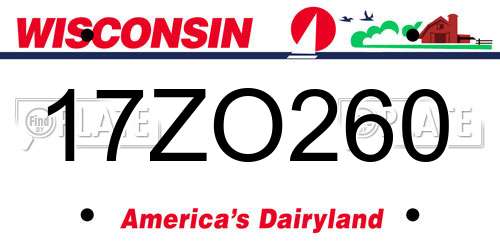 17ZO260 Wisconsin License Plate