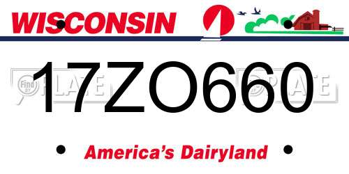 17ZO660 Wisconsin License Plate