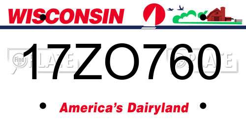17ZO760 Wisconsin License Plate