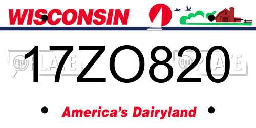 17ZO820 Wisconsin License Plate