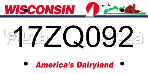 17ZQ092 Wisconsin License Plate