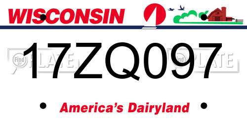 17ZQ097 Wisconsin License Plate