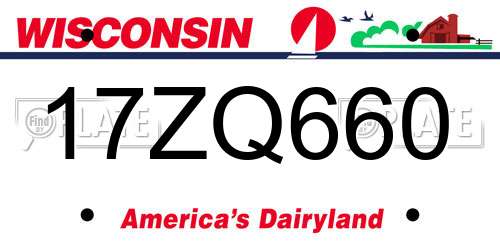 17ZQ660 Wisconsin License Plate