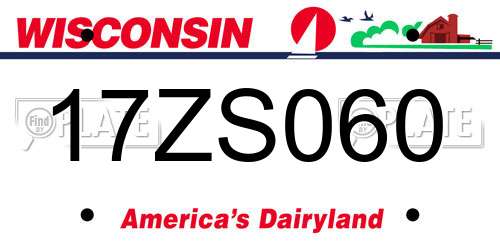 17ZS060 Wisconsin License Plate