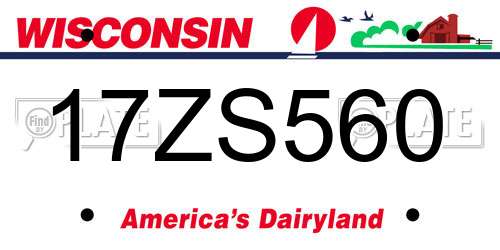 17ZS560 Wisconsin License Plate