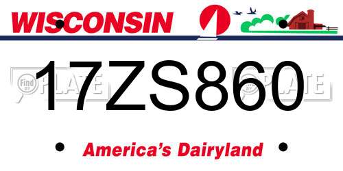17ZS860 Wisconsin License Plate