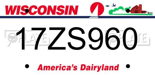 17ZS960 Wisconsin License Plate