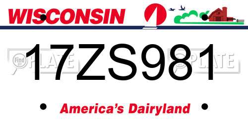 17ZS981 Wisconsin License Plate
