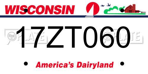 17ZT060 Wisconsin License Plate