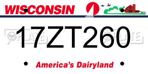 17ZT260 Wisconsin License Plate