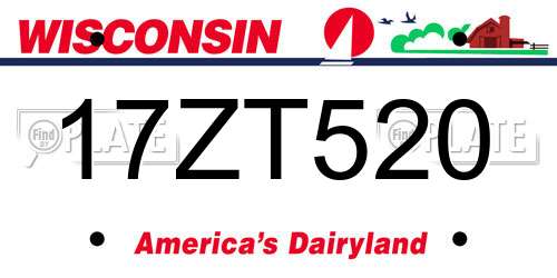 17ZT520 Wisconsin License Plate