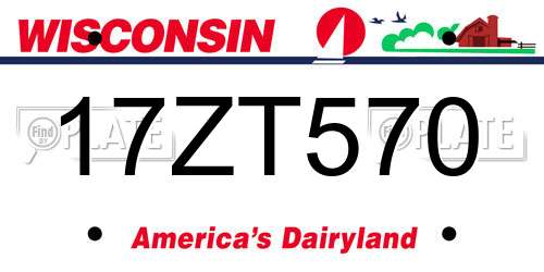 17ZT570 Wisconsin License Plate