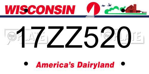 17ZZ520 Wisconsin License Plate