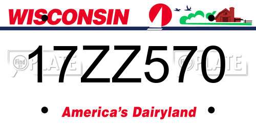 17ZZ570 Wisconsin License Plate