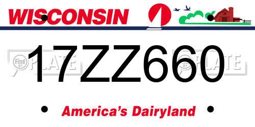 17ZZ660 Wisconsin License Plate