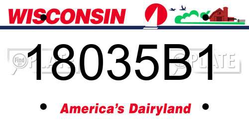 18035B1 Wisconsin License Plate
