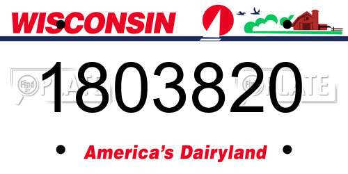 1803820 Wisconsin License Plate
