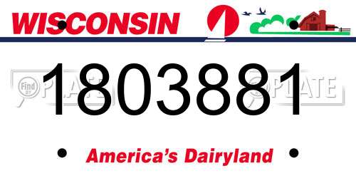 1803881 Wisconsin License Plate