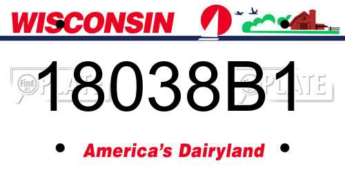 18038B1 Wisconsin License Plate