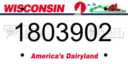 1803902 Wisconsin License Plate