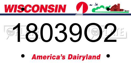 18039O2 Wisconsin License Plate