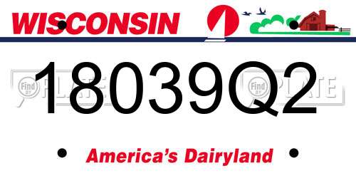18039Q2 Wisconsin License Plate