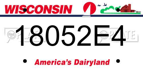 18052E4 Wisconsin License Plate