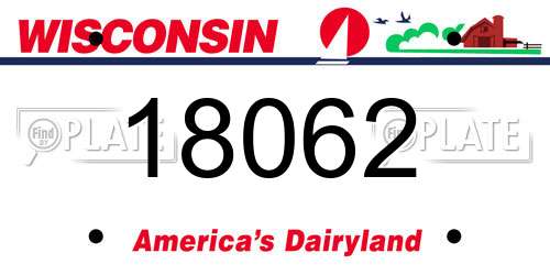 18062 Wisconsin License Plate
