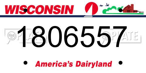 1806557 Wisconsin License Plate