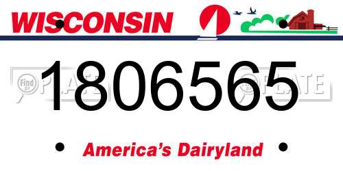 1806565 Wisconsin License Plate