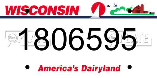 1806595 Wisconsin License Plate