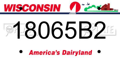18065B2 Wisconsin License Plate