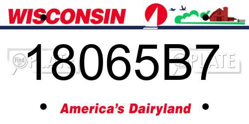 18065B7 Wisconsin License Plate