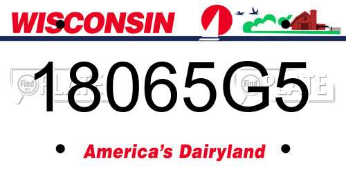 18065G5 Wisconsin License Plate