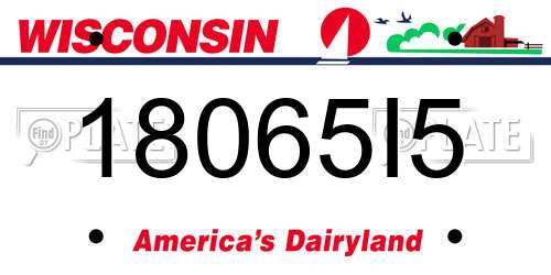 18065I5 Wisconsin License Plate