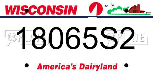 18065S2 Wisconsin License Plate