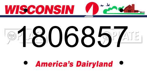 1806857 Wisconsin License Plate