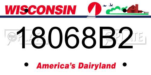 18068B2 Wisconsin License Plate