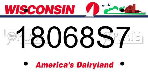 18068S7 Wisconsin License Plate