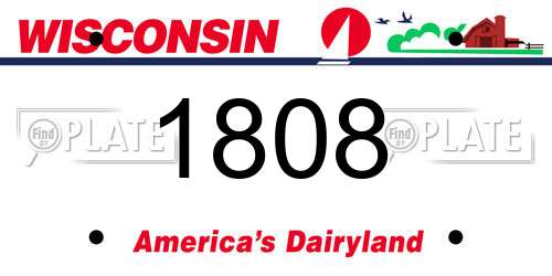 1808 Wisconsin License Plate