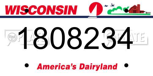 1808234 Wisconsin License Plate