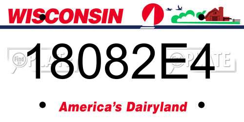 18082E4 Wisconsin License Plate