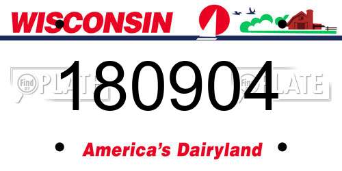 180904 Wisconsin License Plate