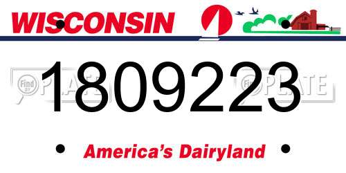 1809223 Wisconsin License Plate