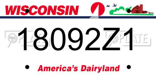 18092Z1 Wisconsin License Plate