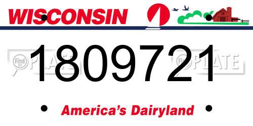 1809721 Wisconsin License Plate